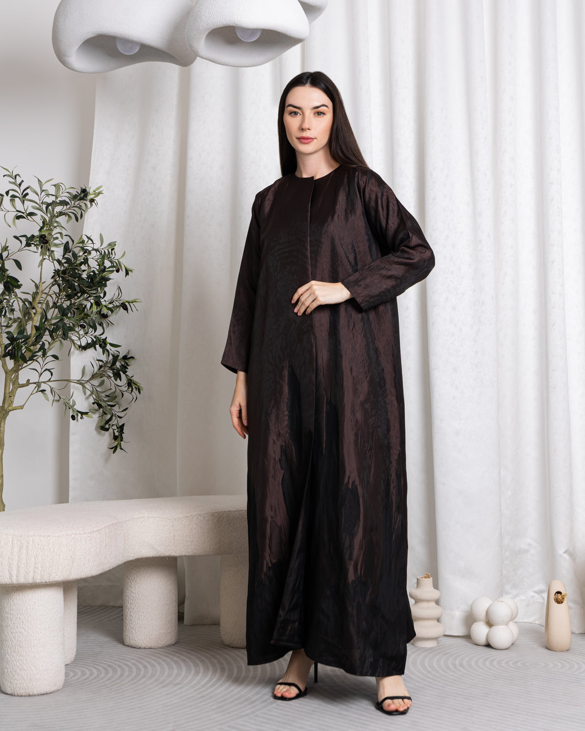 Midnight blue And Dark sand Abaya